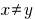 x ne y